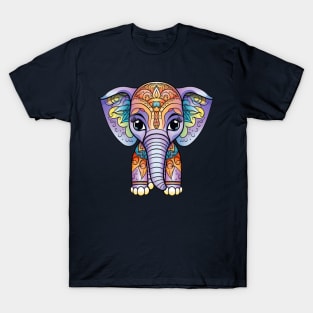 Cute lephant Mandala Animal Ilustration T-Shirt